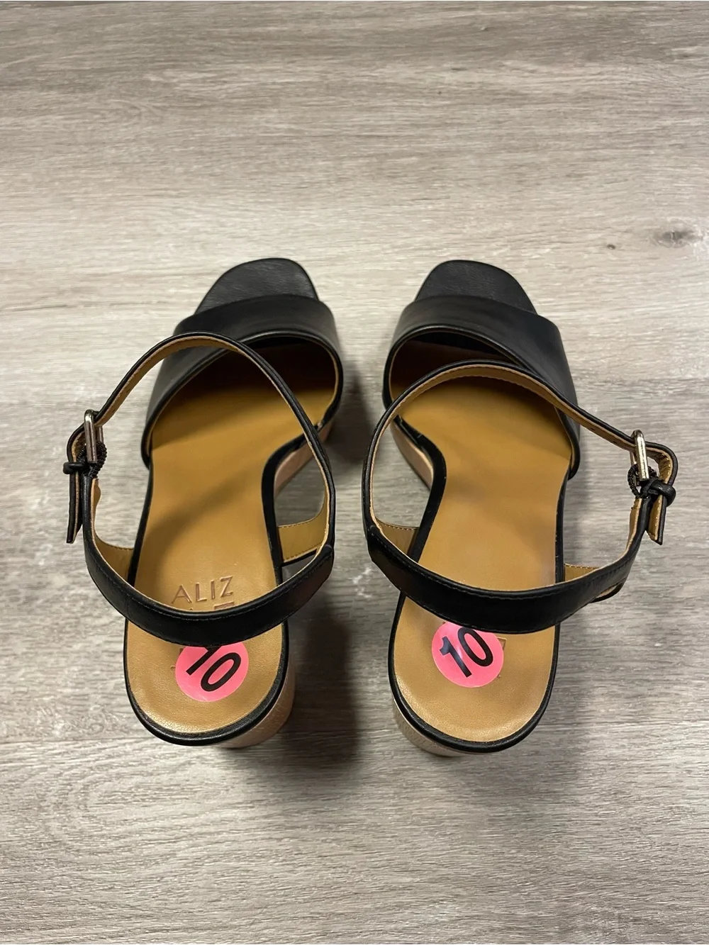 NWOT Naturalizer Lilly Black Platform Block Heel Sandals Size 10W
